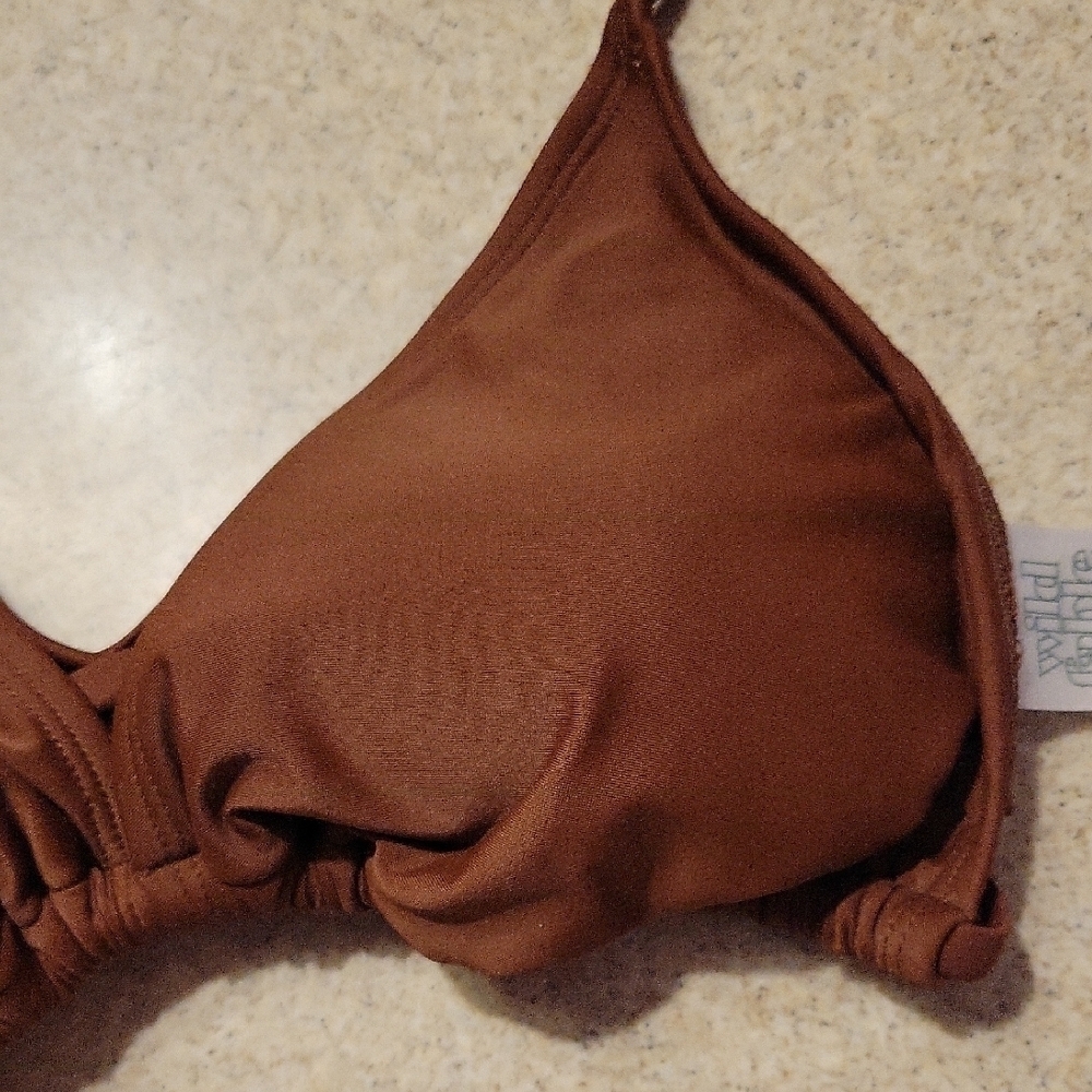 Wild Fable Brown Bikini Top Size XL 16 - Picture 6 of 9